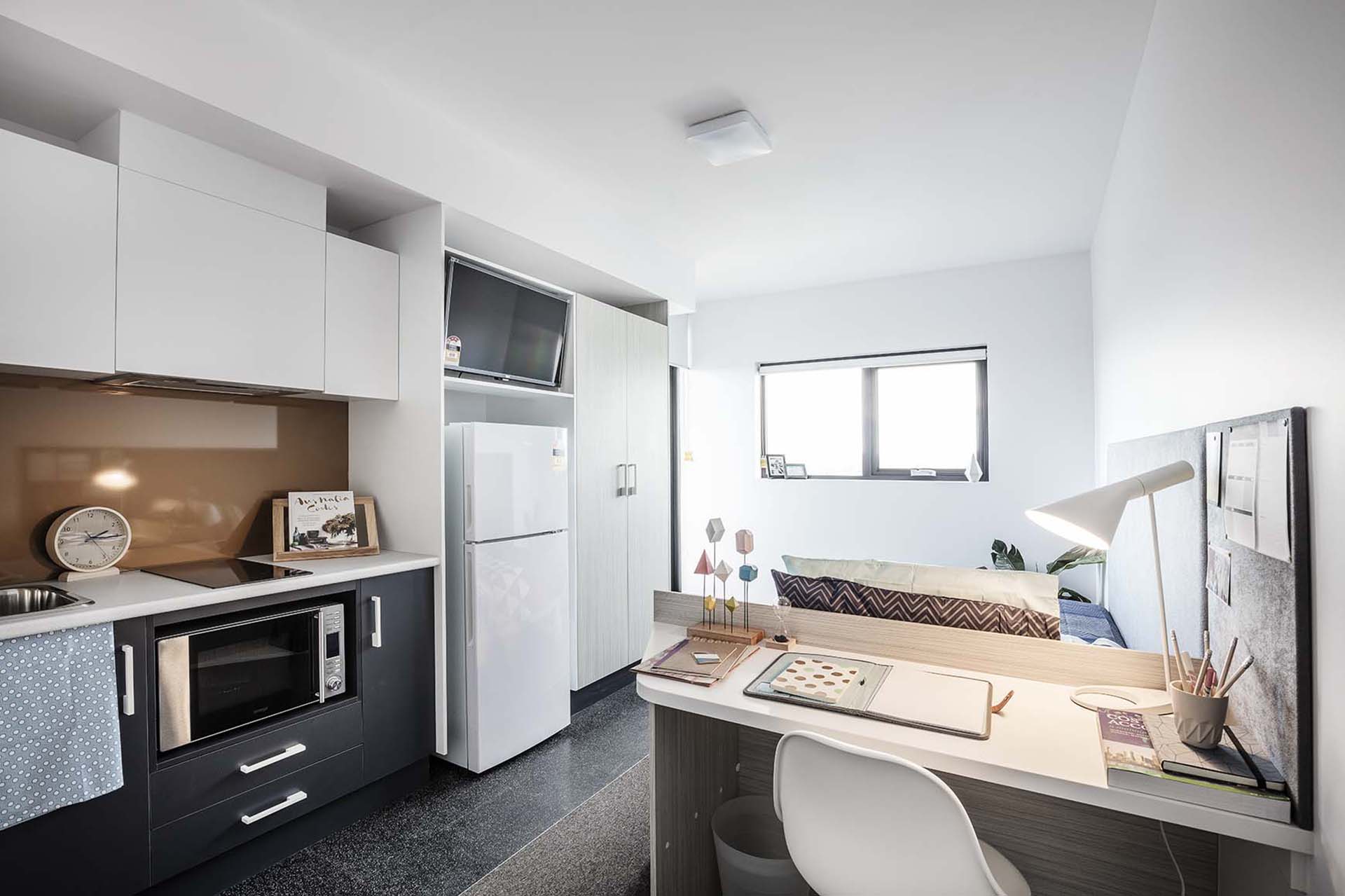 Medium Student Studio Apartment Regent St Brisbane Scape